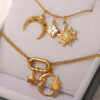 Wholesale Stainless steel 18K gold-plated sun and moon pendant necklace