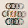 Wholesale 20pcs Silicone Bead Ring Keychain Beaded Jewelry Children DIY Handmade Silicone Bracelet