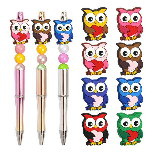 Wholesale Owl Series Creative Bead Jewelry Soft Rubber Beads