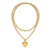 Wholesale Golden electroplated peach heart pendant necklace