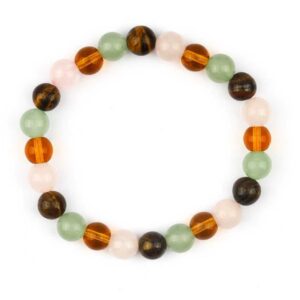 Rose quartz + citrine + green aventurine bracelet