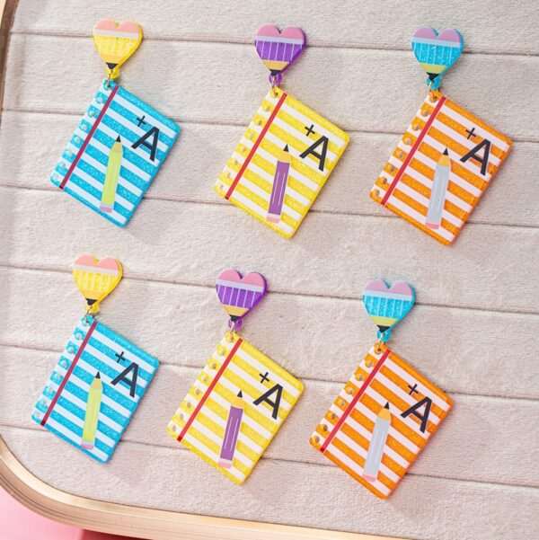 O1CN01O4wKka2F776f1F9Ca_2217900038832-0-cib Wholesale Teacher's Day Pencil Printed Letter Love Acrylic Earrings