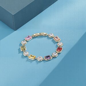 6*8mm rectangular colored zirconium + 6.0mm white zirconium / 6.5in