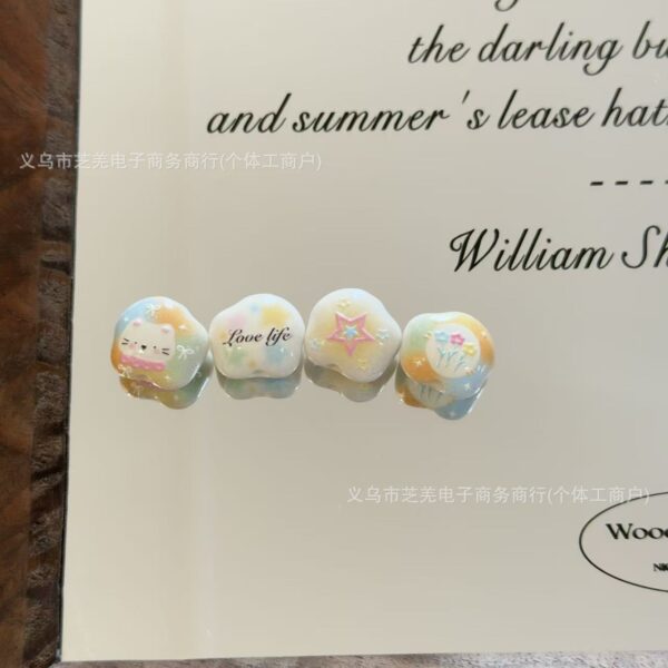 Wholesale 10pcs Orange Frangipani Embossed Acrylic Beads