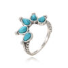Wholesale Geometric turquoise teardrop gemstone retro ring