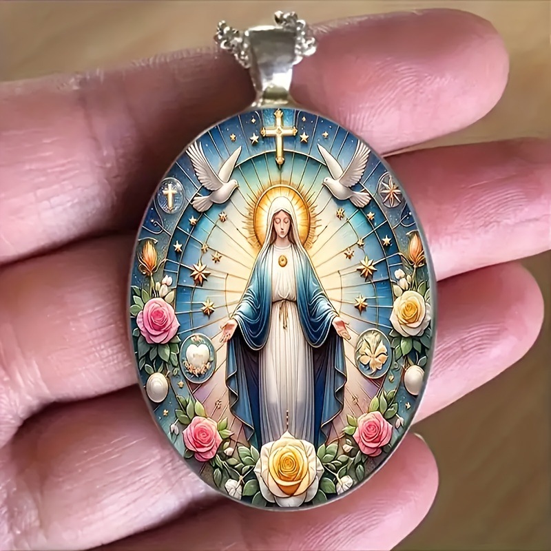 Wholesale Elliptical colored rtrait necklace