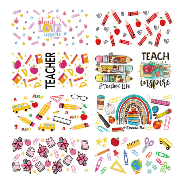 Wholesale Uv Transfer Sticker Glass Cup Crystal Label Crystal Sticker Cross-Border Exclusive for 16oz Glass Cup Special Sticker 23Cmx11Cm