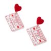Wholesale Valentine's Day Heart-Shaped Acrylic Cassette Tape Earrings