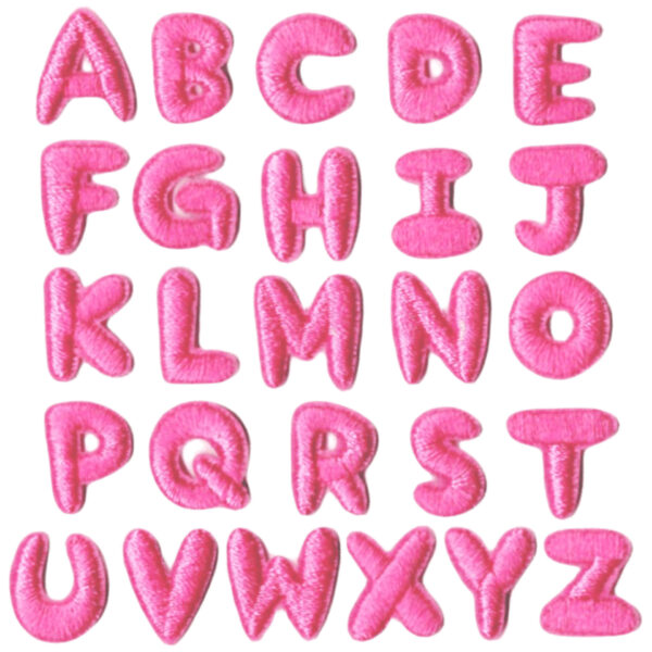Wholesale Pink Cartoon 26 English Letter DIY Patches