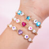 Wholesale Letter Elastic Beaded Colorfulful Masonry Heart Bracelet