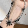 Wholesale Black Winged Star Mang Punk Gothic Dark Necklace