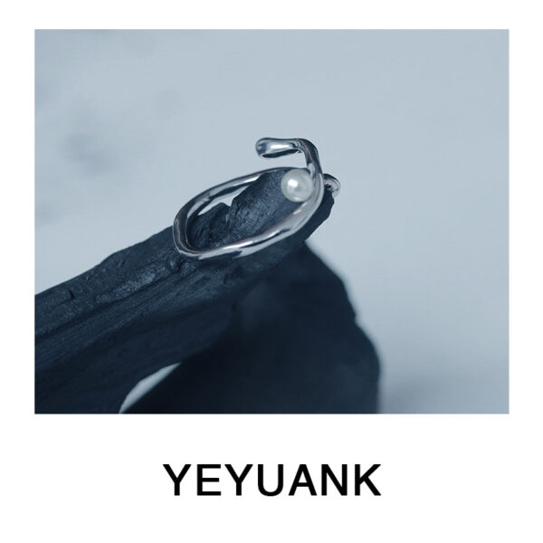 Wholesale Water Ripple Highlight Pearl Open Ring