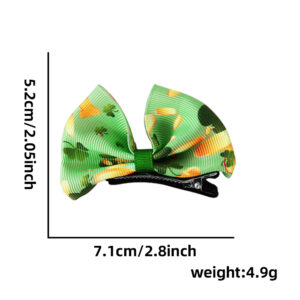 Gold Coin Clover Bow Hair Clip / One size fits all