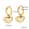 Wholesale Stainless steel round circle heart-shaped white shell earrings for women