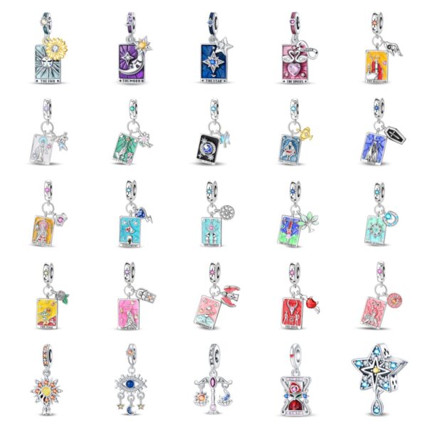 Wholesale DIY Jewelry Bracelet Aessories Tarot Sun Moon Star Charm Pendant Beads Copper Sier-Plated Exrt Style