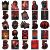 Wholesale 50pcs black and red horror character cartoons