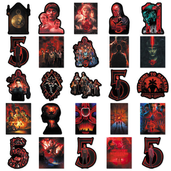 Wholesale 50pcs black and red horror character cartoons