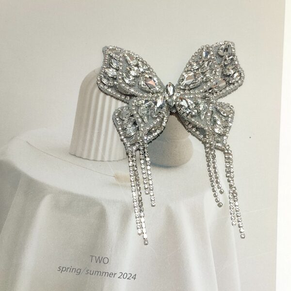 Wholesale Diamond Silver Butterfly Double Layer Self Adhesive DIY Patches