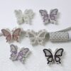 Wholesale 10pcs Colorful Butterfly Pearl Alloy Four hole Beads