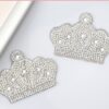 Wholesale Pearl Crown Hot Stamping Embroidery DIY Patches
