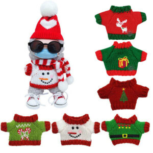 Wholesale Toy 14cm Embroidered Knitted Door Dog Elf Doll Accessories