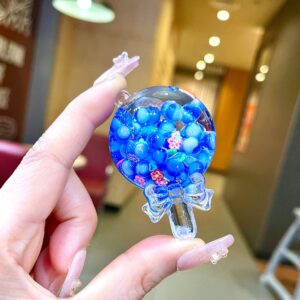 [Blue] Glow-in-the-Dark Bubble Bead Cheese Sticks / Without key fob