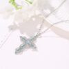 Wholesale Bohemian style hollowed out diamond studded cross necklace