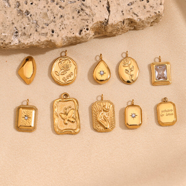 O1CN01OJi7JD2AUrVtjArAd_2213308878207-0-cib Wholesale Gold Waterop Rose Pattern Tile Pendant