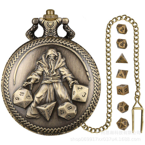 Wholesale Board game set dice character mage pocket watch
