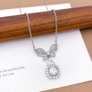 Xl41 bow square necklace silver