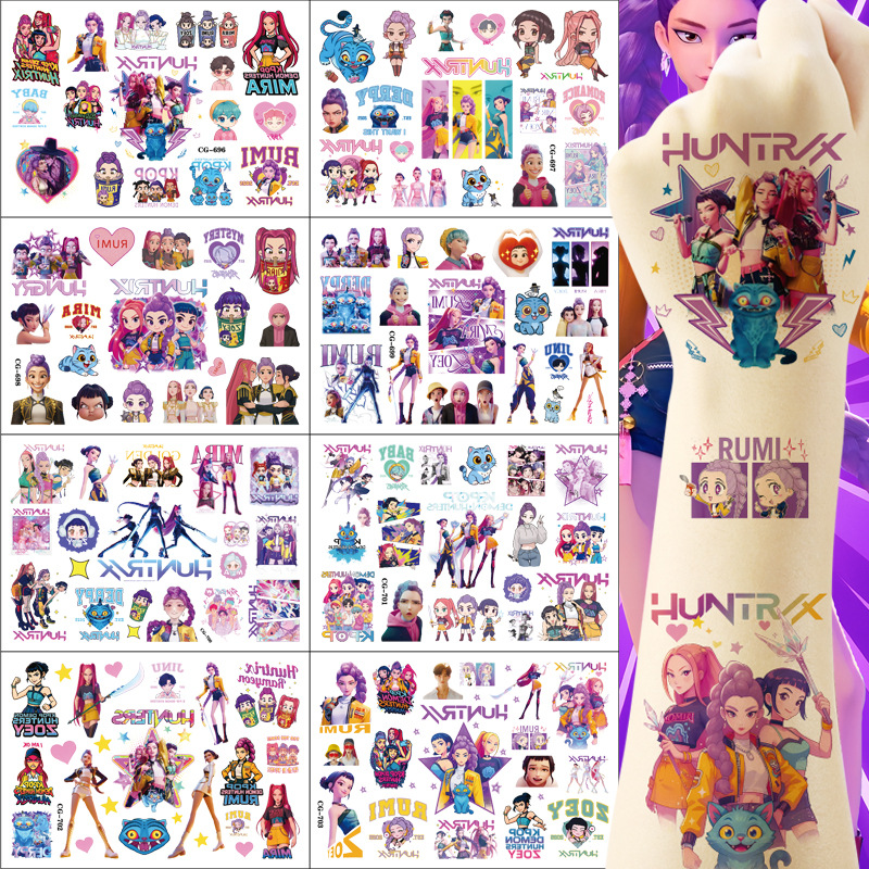 Wholesale Girl gro temrary tattoo stickers, cartoon temrary tattoo stickers for chilen