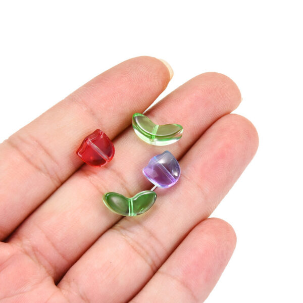 O1CN01OMUzWJ2NBFPtNWqJs_2206452709924-0-cib Wholesale 10pcs Glass Tulip Flower Leaves Acrylic Beads