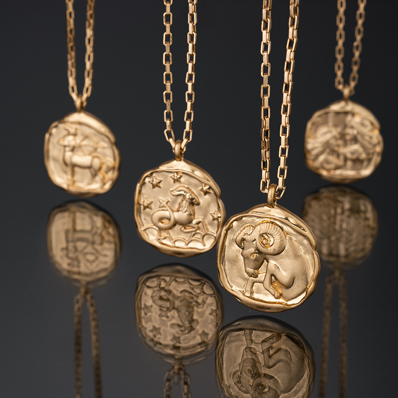 Wholesale Twee Contion Elliptical Gold Plated Necklace