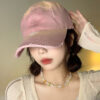 Wholesale Broken hole pink wide brim sweet cool baseball cap