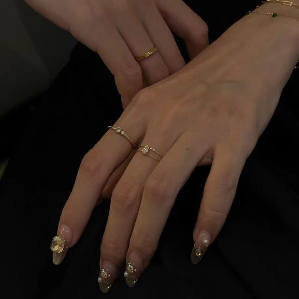 Wholesale Luxury Double-Layer Cool Water Drop Ring Open Index Finger Ring