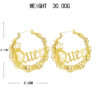 Wholesale earrings Queen crown hollow bamboo earrings earrings