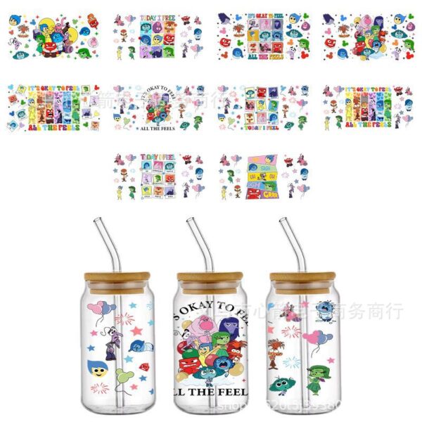 Wholesale Mind Secret Force UV DTF Transfer Crystal Transparent Sticker 23.6X10.6cm Waterproof Scratch Resistant Cartoon