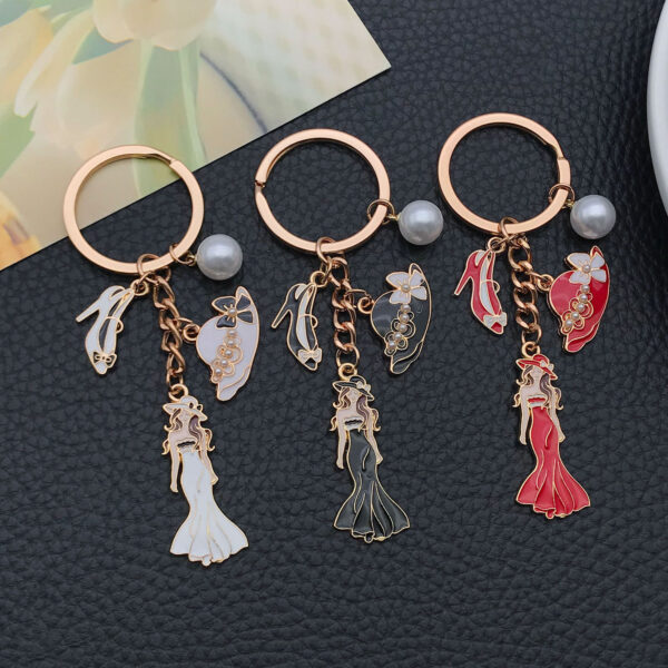 O1CN01OTYxuG2Kpbd3YOAqQ_2217654629606-0-cib Wholesale Top hat, high heels pearl keychain