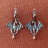Wholesale Retro Totem Flying Dragon Inlaid Red Gemstone Pendant Earrings