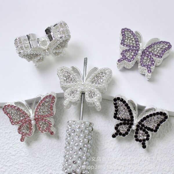 Wholesale 10pcs Colorful Butterfly Pearl Alloy Four hole Beads