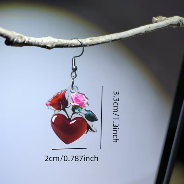 Wholesale Love Rose Acrylic Valentine's Day Earrings
