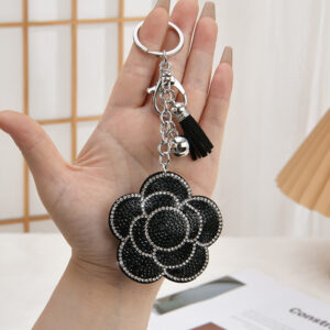 Tassel black / Keychain + plum blossom