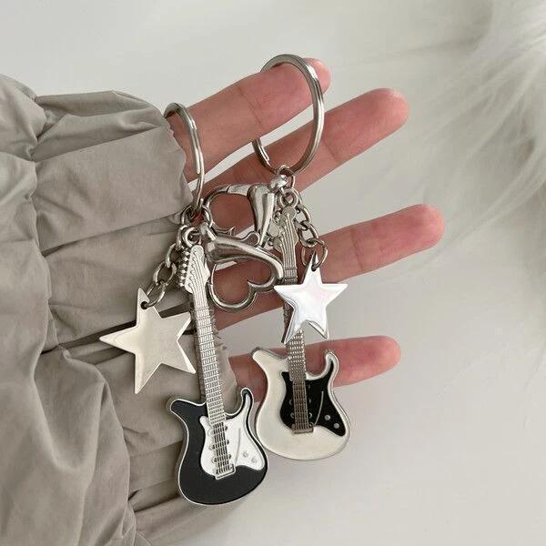 Wholesale Y2K Spice Girl Guitar Pentagram Bag Charm Keychain