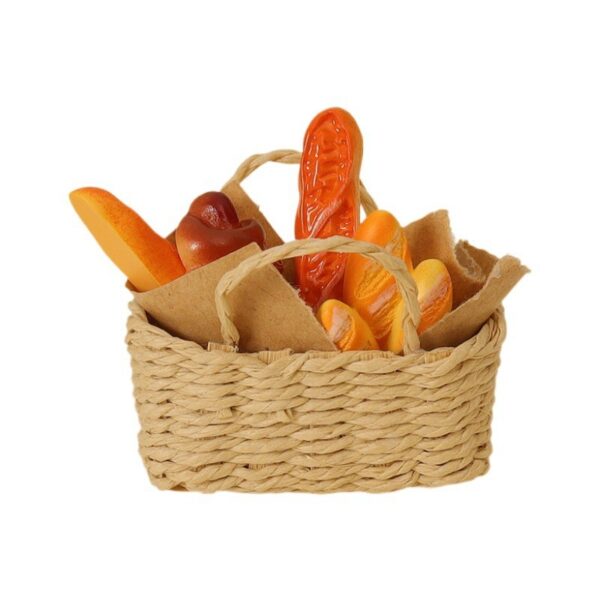 Wholesale Miniature food toys mini bread weaving basket Doll Accessories