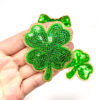Wholesale Clover St. Patrick's Day 3 Bowknots Green Series Sequin Embroidery DIY Patches