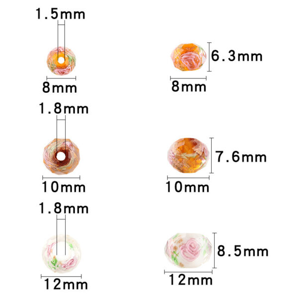Wholesale Golden Sand Flower Glass Round Abacus Beads