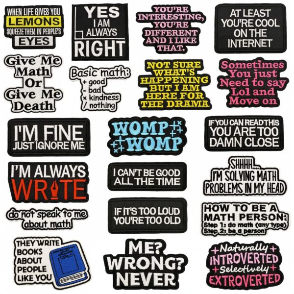 Wholesale Cartoon English Math Series Embroidery DIY Patches