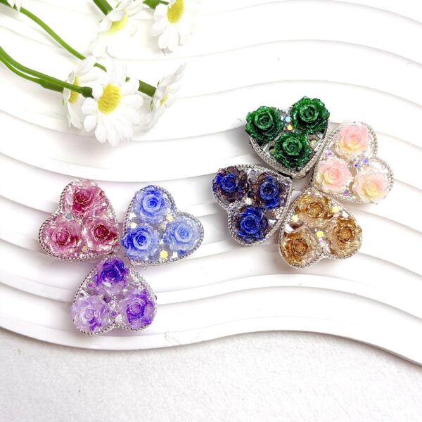 Wholesale 10pcs Water Diamond Colored Rose Pearl Love Bead