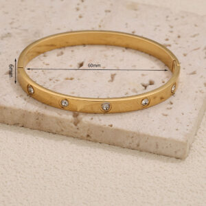 Stainless steel gold diamond bracelet g2