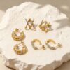 O1CN01Odr7Y11nmy6AV93w1_2217967715133-0-cib Wholesale Titanium Alloy Gold-Colored Earrings Luxury Style